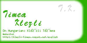 timea klezli business card